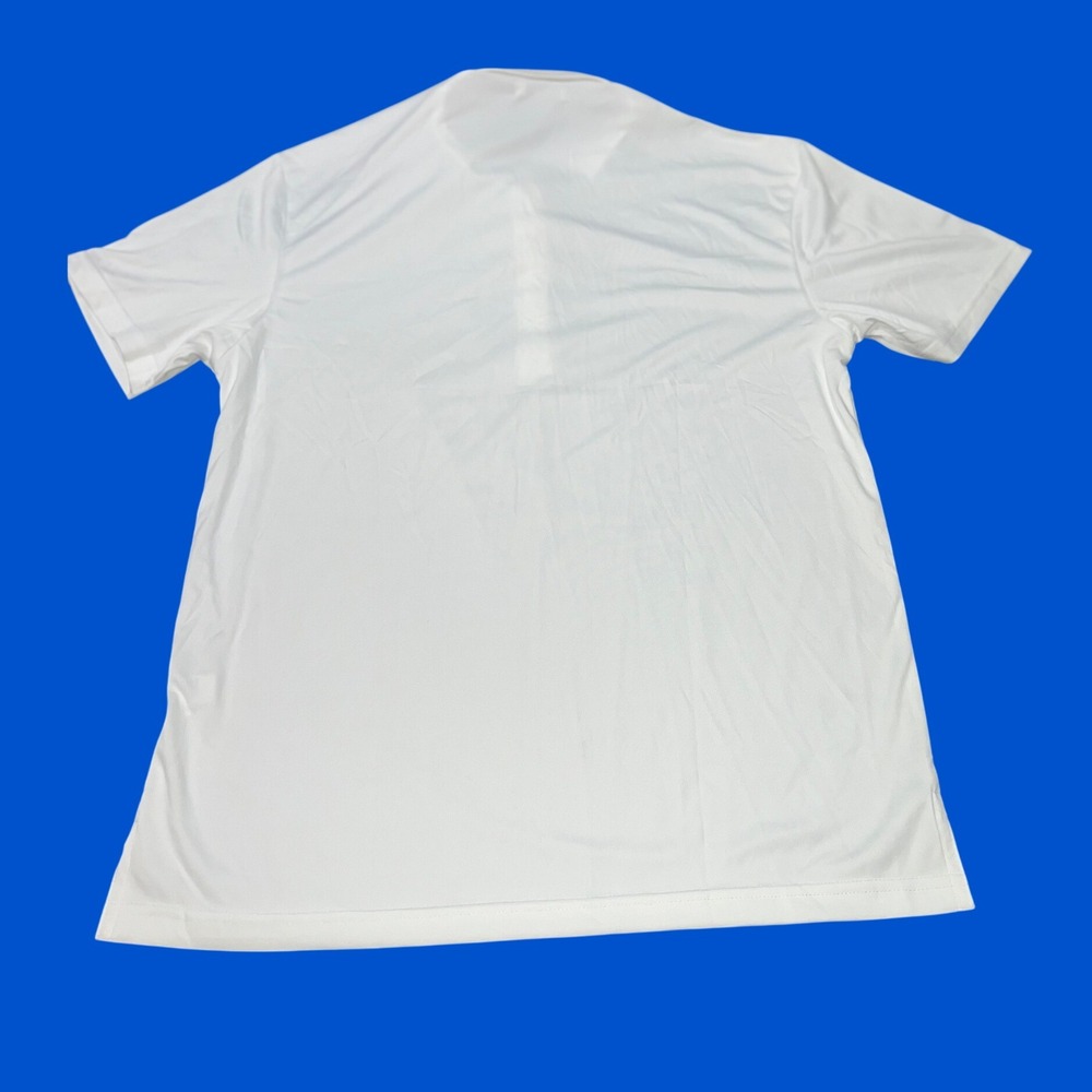Collars & Co Mens White Short Sleeve Dress Collar Polo Shirt Large Business Golf - Picture 2 of 6